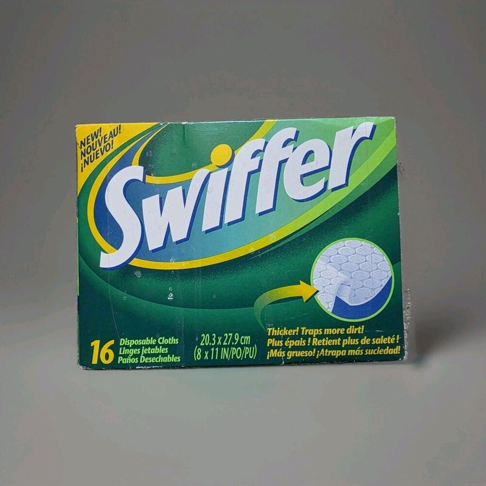 Vintage Swiffer 16 Count Disposable Dust Cloths New NOS 1999 Green Box